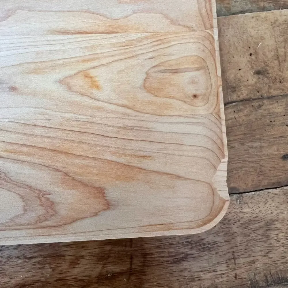 Crate & Barrel Maple Wood Nesting Appetizer Serving Trays 5.25